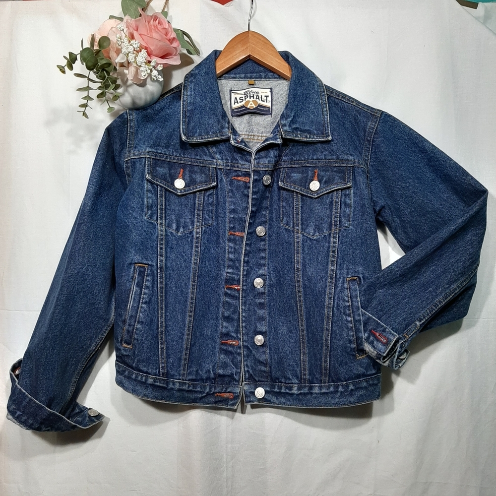 Vintage Blue Denim Jean Jacket Coat